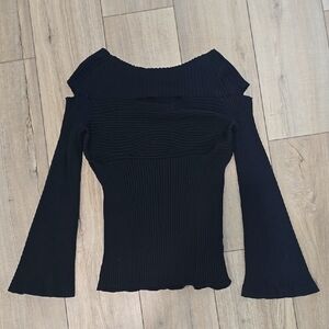 Boston Proper Black Off-Shoulder Women's Top Size Medium